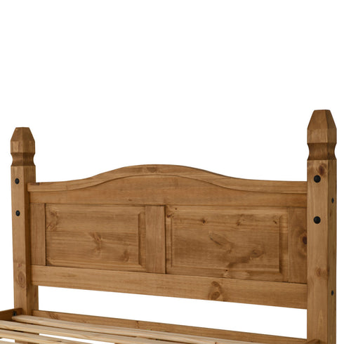 Corona 5FT Bed High Foot End - Distressed Waxed Pine